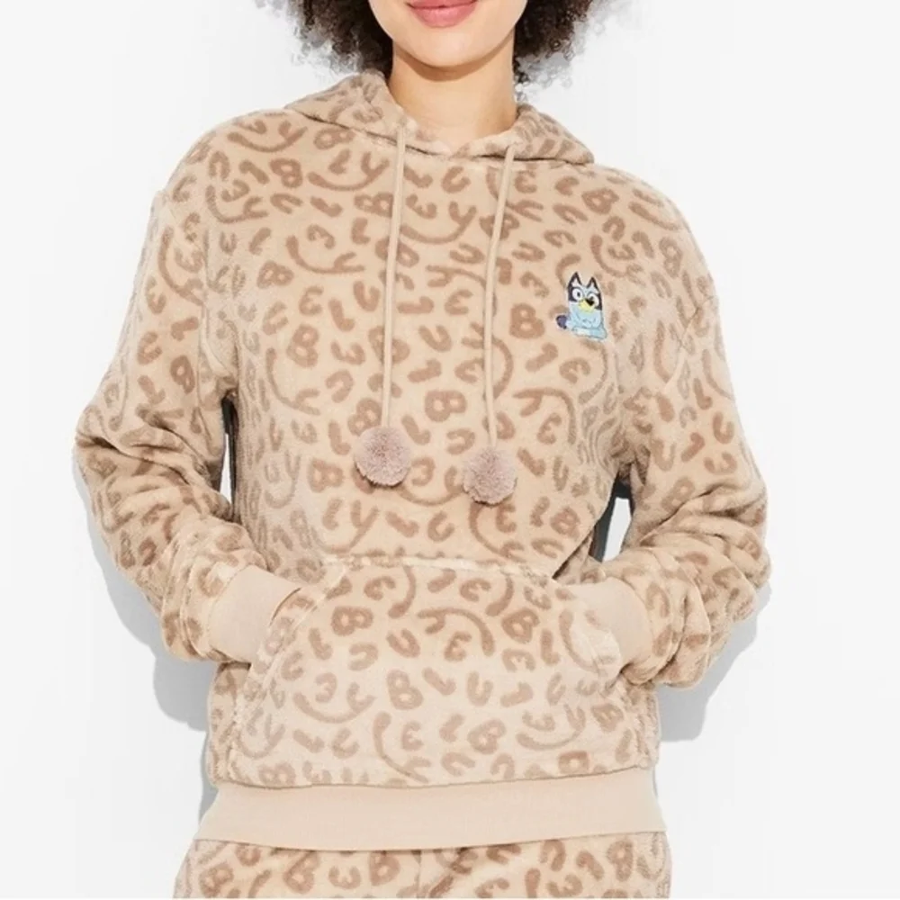 Leopard Print Fleece Hoodie Size M - Picture 1 of 11